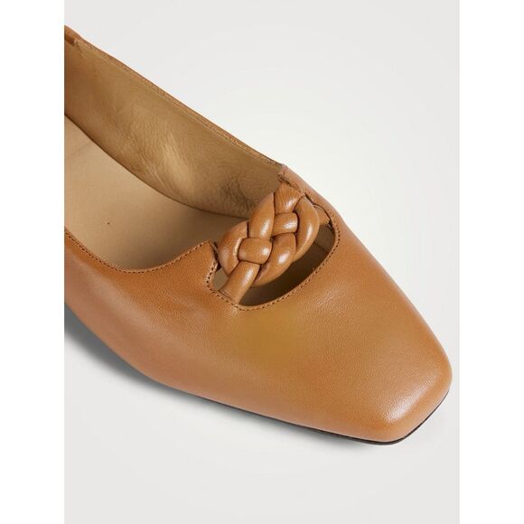 NIB FRAME Le Collina Braided Leather Ballet Flats in Tobacco Brown Size 8.5 - Picture 1 of 16
